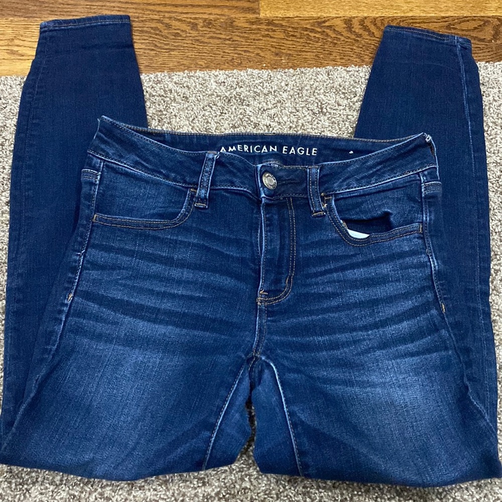 American eagle dark wash jeggings size 6 regular